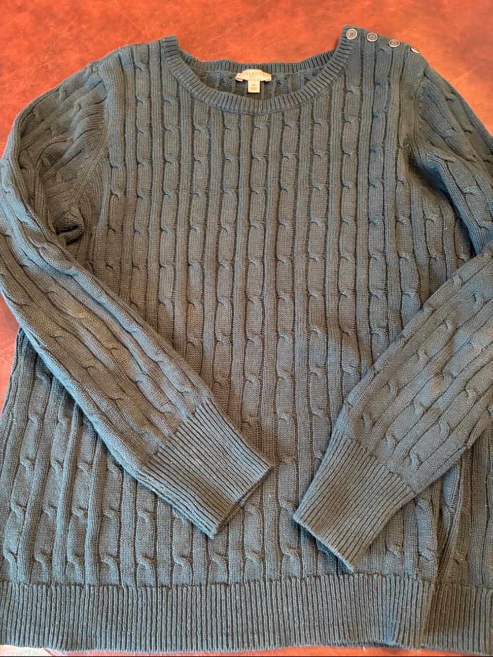 Women’s Cable Knit Crewneck Sweater - Dark Green